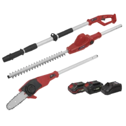 Sealey CP20VTPCOMBO Telescopic Cordless Hedge Trimmer & Chainsaw Kit 20V SV20 Series - 2 Batteries