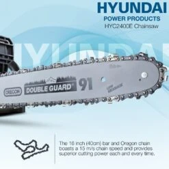 Hyundai 2400W / 230V 16" Bar Electric Chainsaw | HYC2400E -Horti Gear Sales Store hyc2400e 06