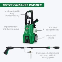 Turtle Wax TW120 Pressure Washer 120bar High-Pressure Washer 1600w - TW120 Home Kit 10 Turtle Wax TW120 Pressure Washer 120bar High-Pressure Washer 1600w - TW120 Home Kit -Horti Gear Sales Store tw120 2 2