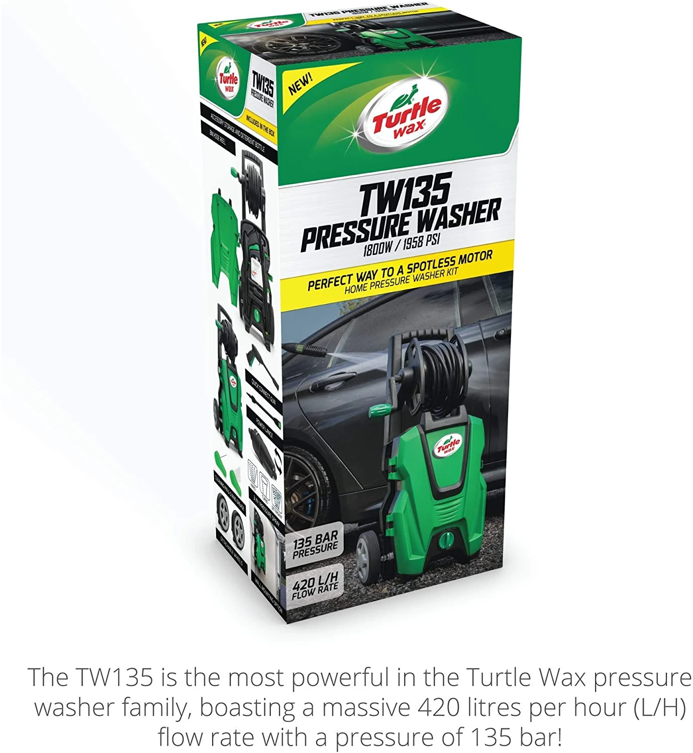 Turtle Wax TW135 Pressure Washer 135bar High-Pressure Washer 1800w - Turtle Wax TW135 Pressure Washer 8 Turtle Wax TW135 Pressure Washer 135bar High-Pressure Washer 1800w - Turtle Wax TW135 Pressure Washer - Image 6